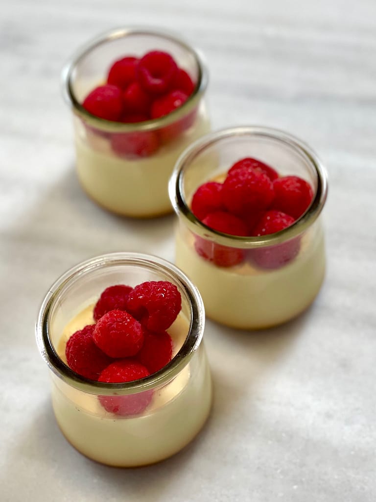japanese flan with berries